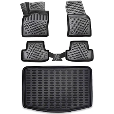 Abbildung von ELMASLINE Gummimatten &amp; Kofferraumwanne Set für BMW X3 (F25) 2010 2017 Extra hoher 5cm Rand