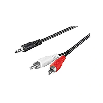 Abbildung von goobay Audiokabel Miniklinkenstecker 3,5 mm auf RCA Stecker 5 m geschirmt schwarz
