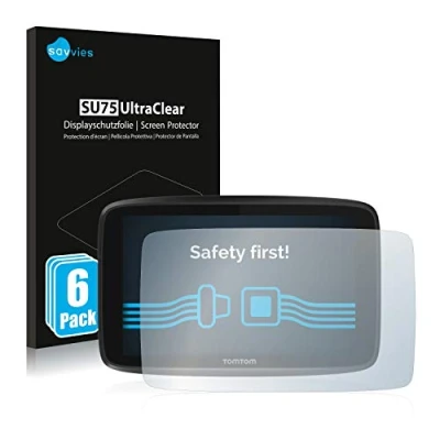 Abbildung von Savvies 6 Stück Schutzfolie für TomTom GO 6250 Displayschutz Folie Ultra Transparent