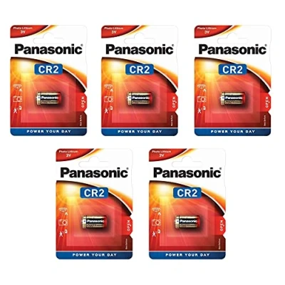 Abbildung von ‎Corp. Panasonic Lithium Batterie CR2, 3 V, Blister 1 x 5, Packung mit 5 Stück