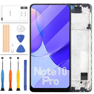 Abbildung von für Xiaomi Redmi Note 10 Pro 4G Bildschirm Ersatz kompatibel Max Display mit Rahmen M2101K6G M2101K6R LCD Touch Digitizer Montage Reparaturteile Kits