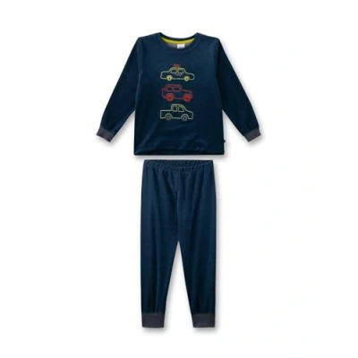 Abbildung von Sanetta Jungen Schlafanzug Blau aus Frottee Hochwertiger und bequemer Baumwoll für Jungen. Pyjamaset 092