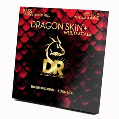 Abbildung von DR Strings Dragon Skin+ Coated Steel Medium 45 105 Tapered Multi Scale