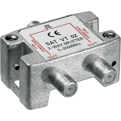 Abbildung von 2 fach Sat Verteiler 100dB 5 2400 MHz digital tauglich
