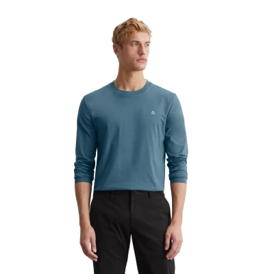 Abbildung von Marc O&#039;Polo LONG Sleeve CREW NECK ICON Chest Print Langarmshirt, Herren, Größe: Medium, Storm