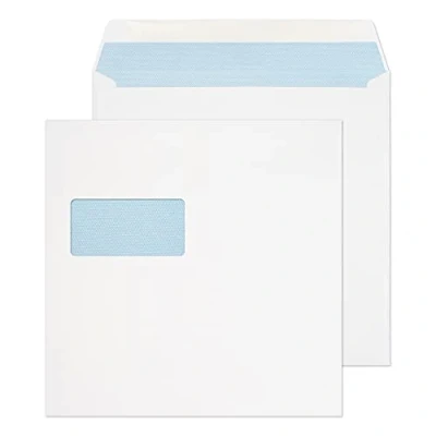 Abbildung von Blake Purely Everyday 0240W Quadratsicher Briefumschläge Naßklebung Mit Fenster Weiß 240 x mm 100g/m² 250 Stück