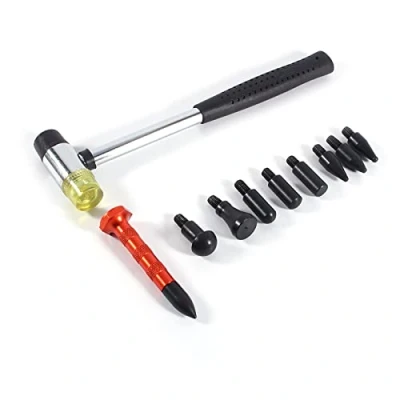 Abbildung von Werkzeuge Dent Ding Hammer 9 Köpfe Tap Down Kit Knockdown Tool Paintless Hagelentfernung Autolack Schutz Removal Set zum Entfernen von Reparatur Dellen
