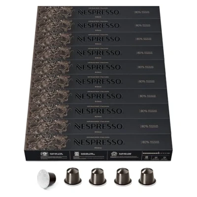 Abbildung von NESPRESSO ORIGINAL Ispirazione Roma, Mittlere Röstung, Kompatibel mit Kapselmaschinen, Kapsel Set aus 100 Kaffeekapseln