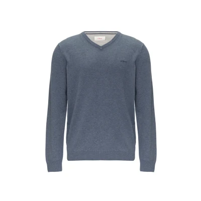 Abbildung von s.Oliver V Ausschnitt Pullover (1 tlg) Ausschnitt, langarm, Logo Stickerei