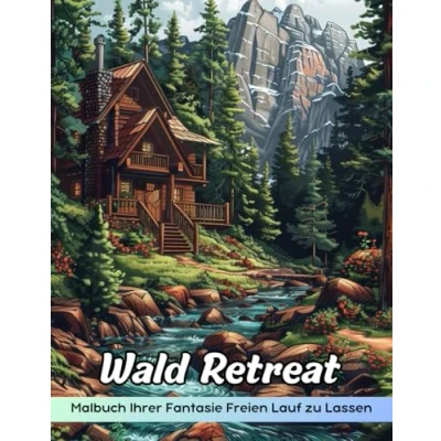 Abbildung von Wald Retreat Malbuch: Ausmalseite „Woodland Retreat“, „Friedliche Fluchten“ Zum Kreativen Ausmalen