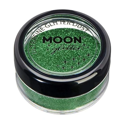 Abbildung von Klassischer ultrafeiner Glitter Staub von Moon 100% kosmetische Glitzer für Gesicht, Körper, Nägel, Haare und Lippen 5g Grün