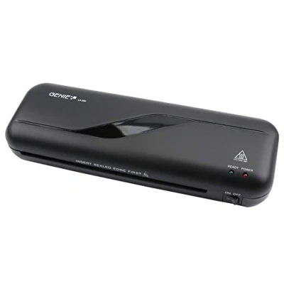 Abbildung von Genie LA 200 Laminiergerät inkl. Laminerfolien (geeignet bis DIN A4, für 80 125 mic Heißlamination) schwarz, 330 x 106 60 mm