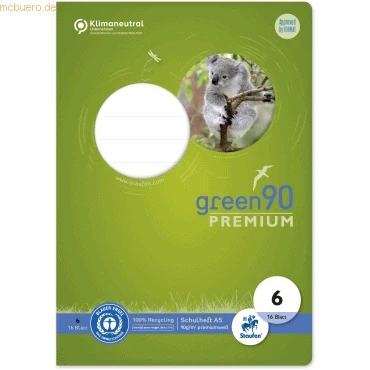 Abbildung von STAUFEN Schulheft Green Lin6 A5 16 Blatt 90g/qm blanko