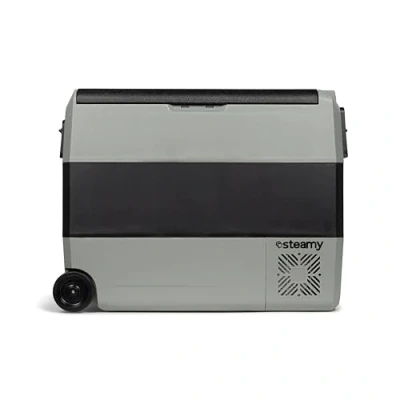 Abbildung von Steamy E Dual Zone 60 Roller, Elektrische Kompressor Kühlbox mit Rollen, 56 Liter, 12V/ 230V, zum Warmhalten und Kühlen, Für Camping