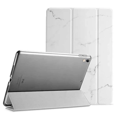 Abbildung von ProCase Hülle für 10,5 Zoll iPad Air 3 2019/ Pro 2017, Case Cover mit transluzenter Rückseite, Auto Schlafen/Wachen Schutzhülle Kompatibel (3rd Gen)/ 10.5 Marmor Weiß
