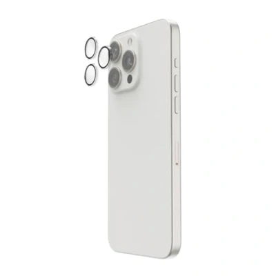 Abbildung von Hama Handy Kameraschutz für iPhone 15 Pro/15 Pro Max (3 Einzellinsen, Linsenschutz stoßfest, 9H, Schutzfolie case friendly, Kamera Abdeckung kratzfest, Panzerglas blasenfrei)