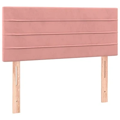 Abbildung von vidaXL Kopfteil Polsterkopfteil Betthaupt Bettkopfteil für Bett Bettgestell Bettrahmen Schlafzimmer Bettzubehör Rosa 90x5x78/88cm Samt