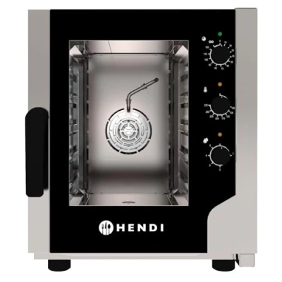 Abbildung von HENDI Kombidämpfer, Control, für 5x GN2/3 Bleche, mit 1 reversibler Lüfter, Temperaturbereich: bis 270C, Heißluft Dampf Backofen, Dampfgarer, 230V/3200W, 550x754x(H)662mm, Edelstahl