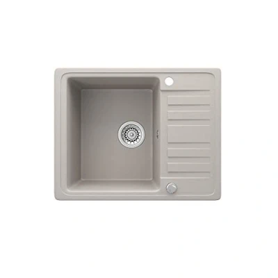 Abbildung von Bergstroem Granitspüle, Beige, 58 x 46 cm mit Trockenplatz, rechteckig, 57.5/46 cm, beidseitig montierbar