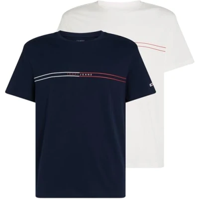 Abbildung von Tommy Jeans Entry 2 PACK Tshirt print, Herren, Größe: 56, Dark night navy/ecru