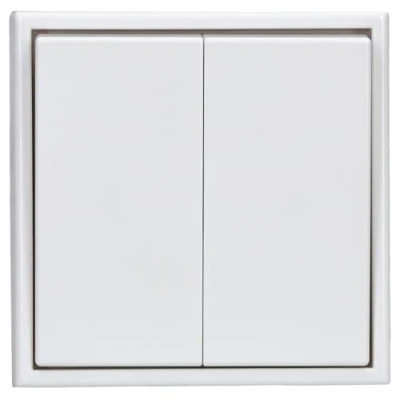 Abbildung von Jung Serie LS Komplett Set Alpinweiß: LS995WW Serien Wippe + 505U Wippschalter Universal Einsatz LS981WW Rahmen 1fach