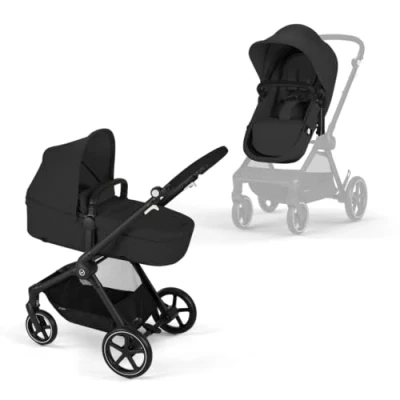 Abbildung von CYBEX Gold Kinderwagen EOS 2 in 1, Reisesystem, Ab Geburt bis 22 kg (ca. 4 Jahre), Moon Black