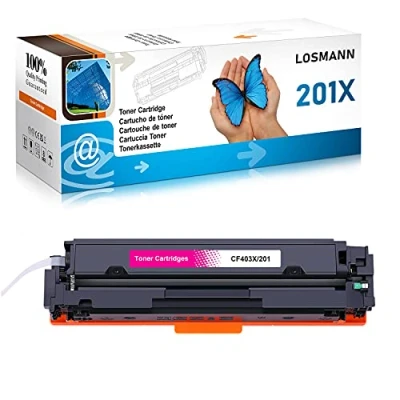 Abbildung von LOSMANN 1x Toner Kompatibel für HP CF403X 201X CF403A 201A Color LaserJet Pro M252dn M252dw M252n M270 Series M274dn M274n MFP M277c6 M277dw M277n Magenta 2.300 Seiten