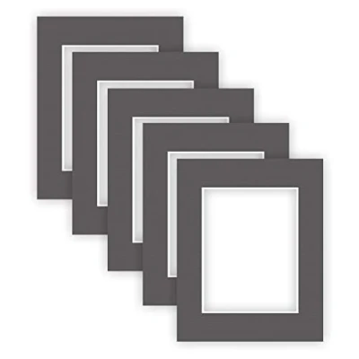 Abbildung von nielsen Conservation Passepartout Karton 2,2 mm 5er Set Außenformat 24x30 cm für Bildformat 15x20 Graphitgrau (dunkelgrau) strukturierte Oberfläche