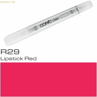 Abbildung von COPIC Ciao Marker Typ R 29, Lipstick Red, vielseitiger Layoutmarker, mit einer mittelbreiten und Brush Spitze