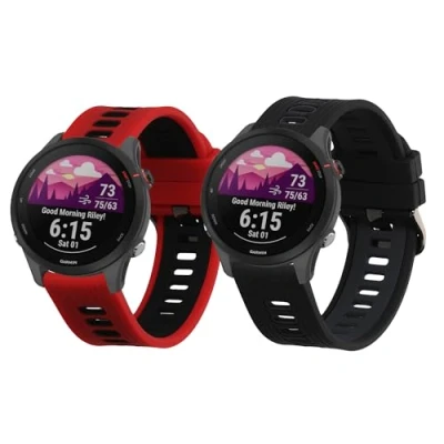 Abbildung von kwmobile Uhrenarmband 2x Sportarmband für Garmin Forerunner 255 / Music, Armband TPU Silikon Set Fitnesstracker