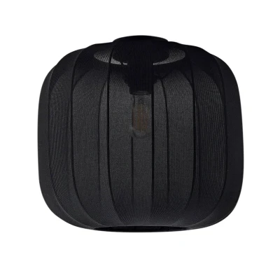 Abbildung von Lindby Deckenleuchte Helin, schwarz, Stoff, Ø 35 cm