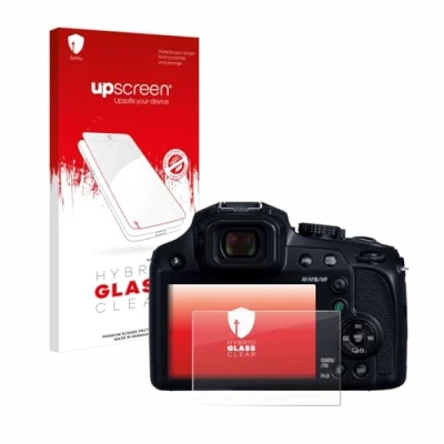 Abbildung von upscreen Schutzglas für Panasonic Lumix DC FZ82D Schutzfolie, Glas Folie [Klar, 9H Panzerschutz, Anti Fingerprint]