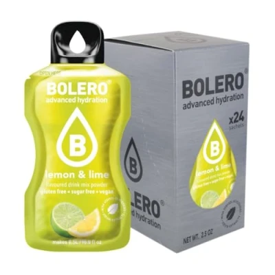 Abbildung von Bolero LEMON &amp; LIME 24x3g Saftpulver ohne Zucker, gesüßt mit Stevia + Vitamin C geeignet für Kinder, Sportler und Diabetiker glutenfrei veganfreundlich Zitronen Limettengeschmack