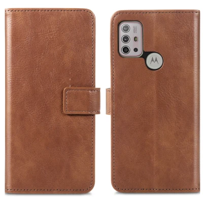 Abbildung von Motorola Moto G30 Hülle Kunstleder iMoshion Klapphülle Handyhülle Braun