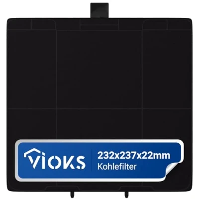 Abbildung von VIOKS Aktivkohlefilter Dunstabzugshaube 232x237x22mm Ersatz für Bosch DHZ5326 11026769 00705431 LZ53251 Z5101X1 Filtermatte Filter Neff Constructa