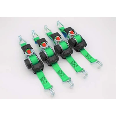 Abbildung von 4 Stück Automatik Zurrgurt Spanngurt mit Spitzhaken 1,8m x 25 mm 300/600 daN