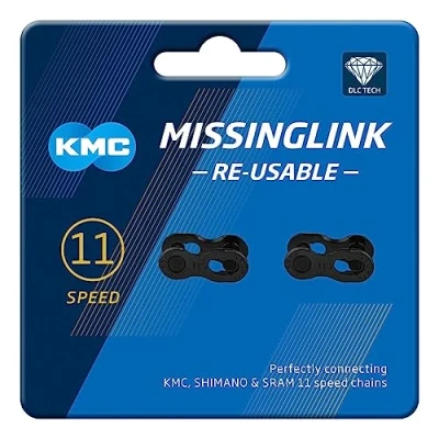 Abbildung von KMC Missinglink 11R DLC schwarz 2 Stück Kettenschloss 5.65mm 11 fach re usable