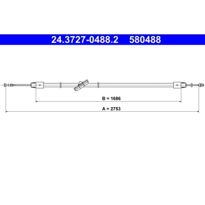 Abbildung von ATE 24.3727 0488.2 Handbremsseil 2753 MERCEDES BENZ: Vito Bus, Mixto, Viano