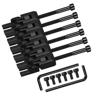 Abbildung von Satz von 6 Doppel Locking Systyem Locked Sättel für Gitarre Tremolo Bridge mit String Lock Schrauben