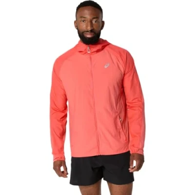 Abbildung von Asics ROAD Packable Jacket Windbreaker, Herren, Größe: Medium, Coral reef