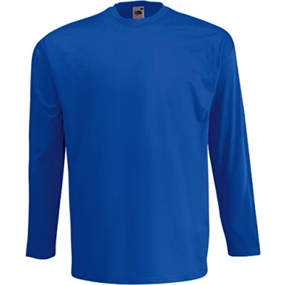 Abbildung von Fruit of the Loom, Langarmshirt für Herren mit Rundhalsausschnitt Gr. XL, Blau Königsblau