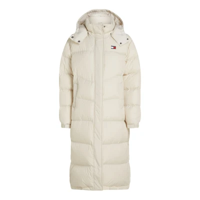 Abbildung von Tommy Jeans Alaska LONG Puffer Daunenmantel offwhite, Damen, Größe: 6XL, Off white