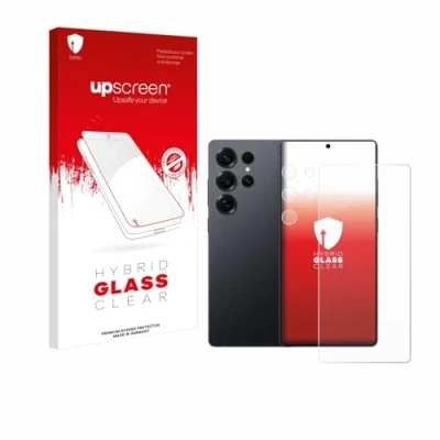 Abbildung von upscreen Schutzglas für Samsung Galaxy S25 Ultra (Display+Kamera) Schutzfolie, Glas Folie [Klar, 9H Panzerschutz, Anti Fingerprint]