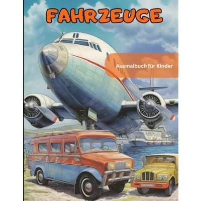 Abbildung von Fahrzeuge Ausmalbuch: Fahrzeuge, Kinder ab 3 Jahren, Ausmalbuch, Autos, Lastwagen, Motorräder, Flugzeuge, Züge, Boote, Bagger, Polizei, Feuerwehr, ... Fähigkeiten, Lernspaß, einfach, unterhaltsam