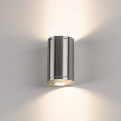 Abbildung von SLV ROX UP/DOWN Wandaufbauleuchte, Außenbeleuchtung von Hauseingang, Wänden, Terrassen, Fassaden, Treppen, Wandlampe, LED Wandleuchte, Aussenleuchte, Gartenlampe 2xGU10, IP44, aluminium
