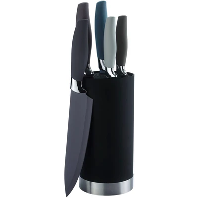 Abbildung von KING Messer Set &quot;NUANCE&quot;, (Set, 6 tlg.), 5 Küchenmesser, 1 Messerblock, Antihaftbeschichtete Messerklingen