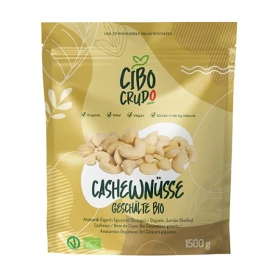Abbildung von Bio Cashewkerne 1.5Kg. Roh Ungeröstet Ungesalzen &amp; Rohkost. Unbehandelt und ohne Zusätze Glutenfrei Vegan. Cashew Bruch Bio. Reich an Proteinen Vitaminen Mineralstoffen.