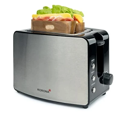 Abbildung von Korona Toaster XXL Edelstahl, Schwarz, 850 W