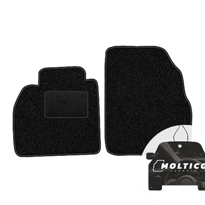 Abbildung von moto MOLTICO Vorne Fußmatten Auto Velours Autoteppiche Schwarz Automatten Set 2 teilig passend für Renault Scenic II 2003 2009