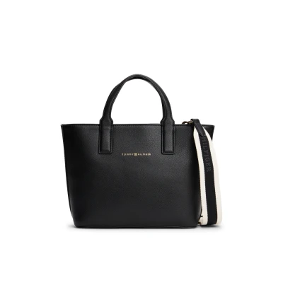 Abbildung von Tommy Hilfiger Logotape MINI TOTE Handtasche, Damen, Größe: One Size, Black